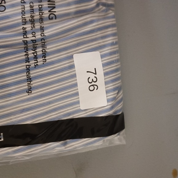 GH Bass Blouse Women Frilled V Neck Button Down Mid Sleeve Striped Blue/White - Picture 7 of 7